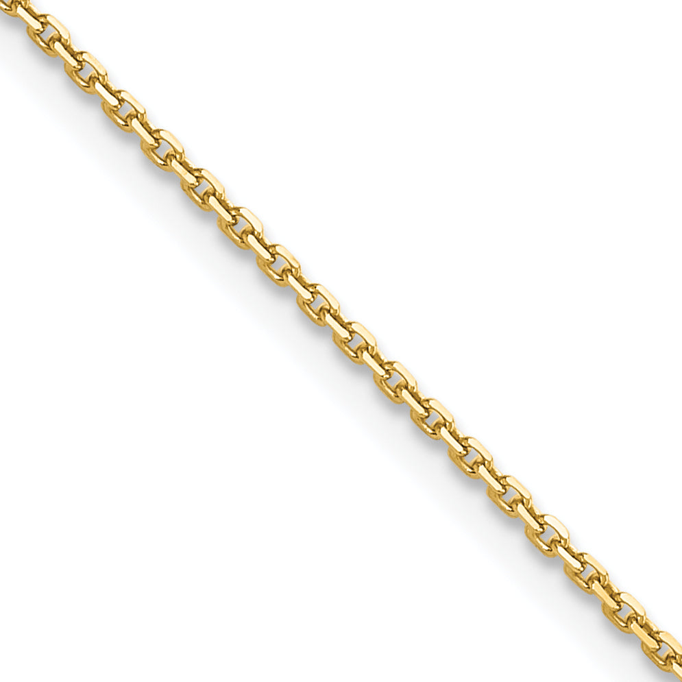 10K Gelbgold 1.4mm Diamantiert Rund Offen Glieder Ankerkette Kette Kinder Halskette