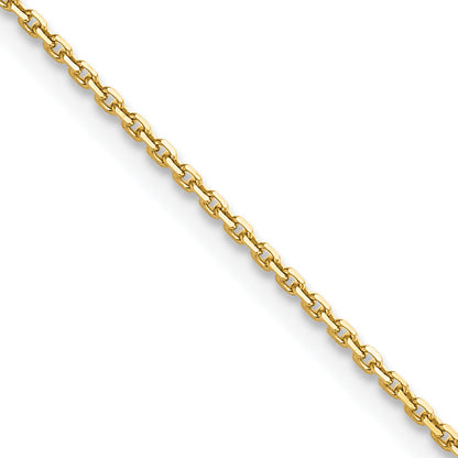 10K Gelbgold 1.4mm Diamantiert Rund Offen Glieder Ankerkette Kette Kinder Halskette