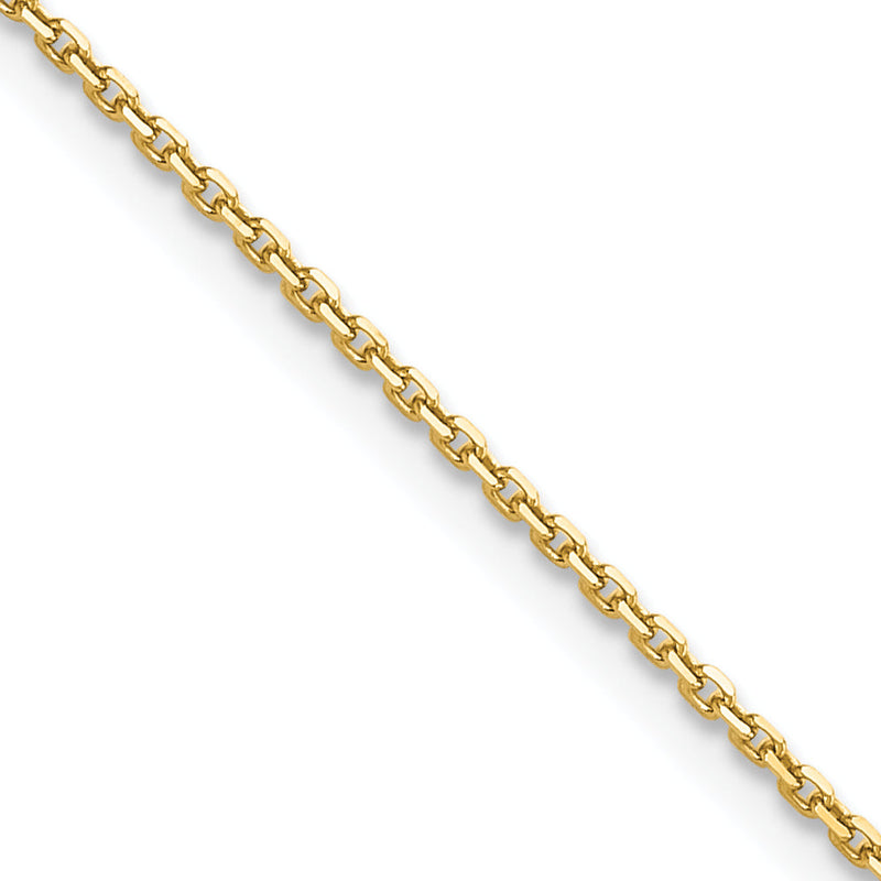 10K Gelbgold 1.4mm Diamantiert Rund Offen Glieder Ankerkette Kette Kinder Halskette
