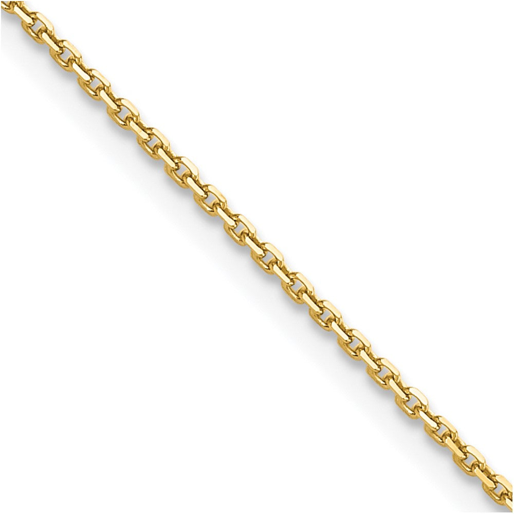 10K Gelbgold 1.4mm Diamantiert Rund Offen Glieder Ankerkette Halskette