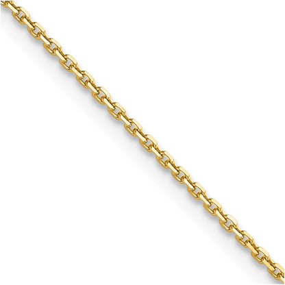 10K Gelbgold 1.4mm Diamantiert Rund Offen Glieder Ankerkette Halskette