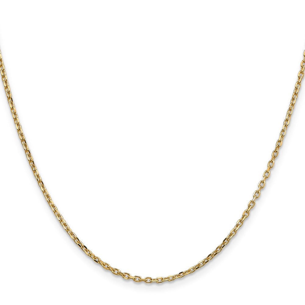 10K Gelbgold 1.8mm Diamantiert Rund Offen Glieder Ankerkette Halskette