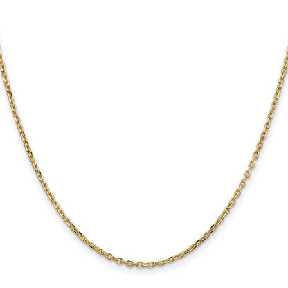 10K Gelbgold 1.8mm Diamantiert Rund Offen Glieder Ankerkette Halskette