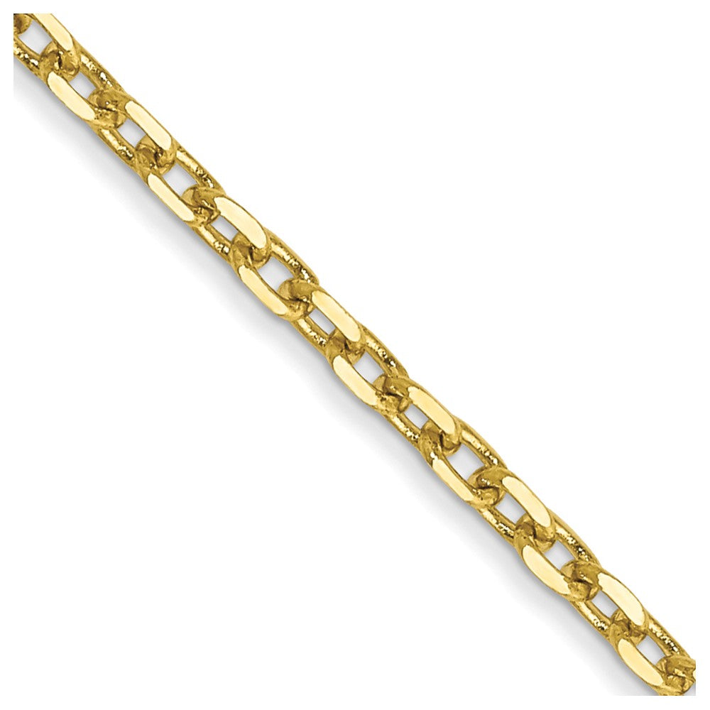 10K Gelbgold 1.8mm Diamantiert Rund Offen Glieder Ankerkette Halskette