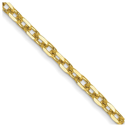 10K Gelbgold 1.8mm Diamantiert Rund Offen Glieder Ankerkette Halskette