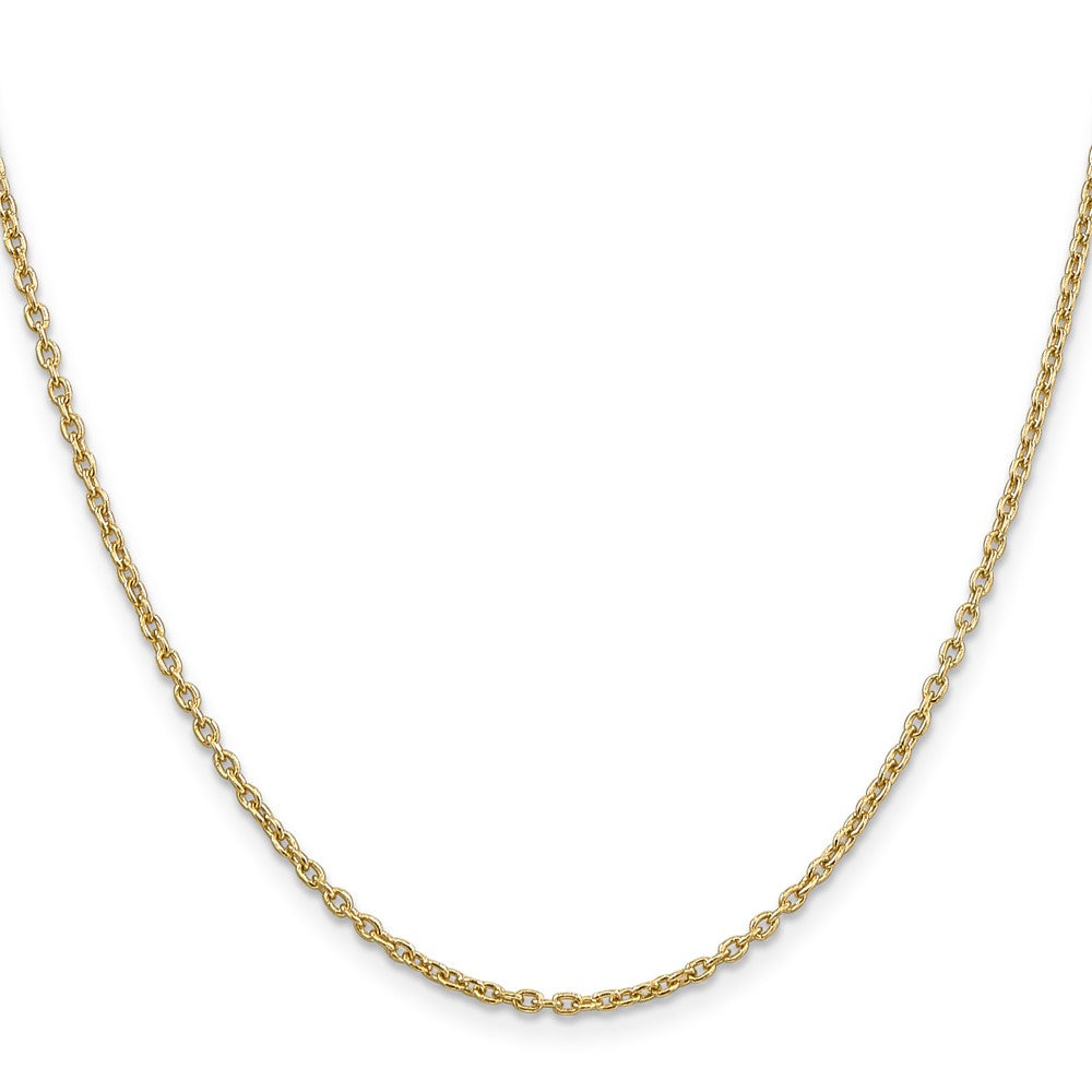10K Gelbgold 2mm Rund Offen Glieder Ankerkette Halskette