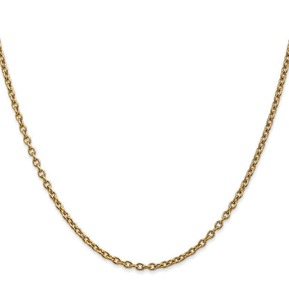 10K Gelbgold 2.4mm Rund Offen Glieder Ankerkette Halskette