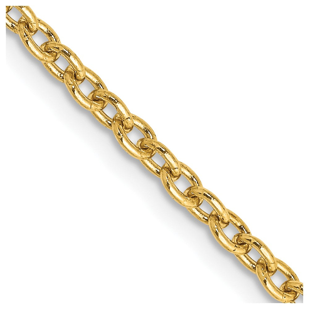10K Gelbgold 2.4mm Rund Offen Glieder Ankerkette Halskette