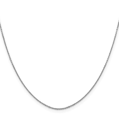 10K Weißgold Wg.9mm Diamantiert Rund Offen Glieder Ankerkette Halskette