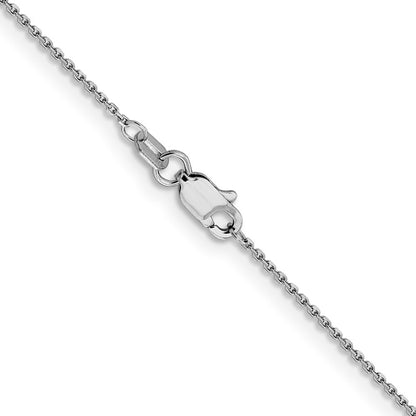 10K Weißgold Wg.9mm Diamantiert Rund Offen Glieder Ankerkette Halskette