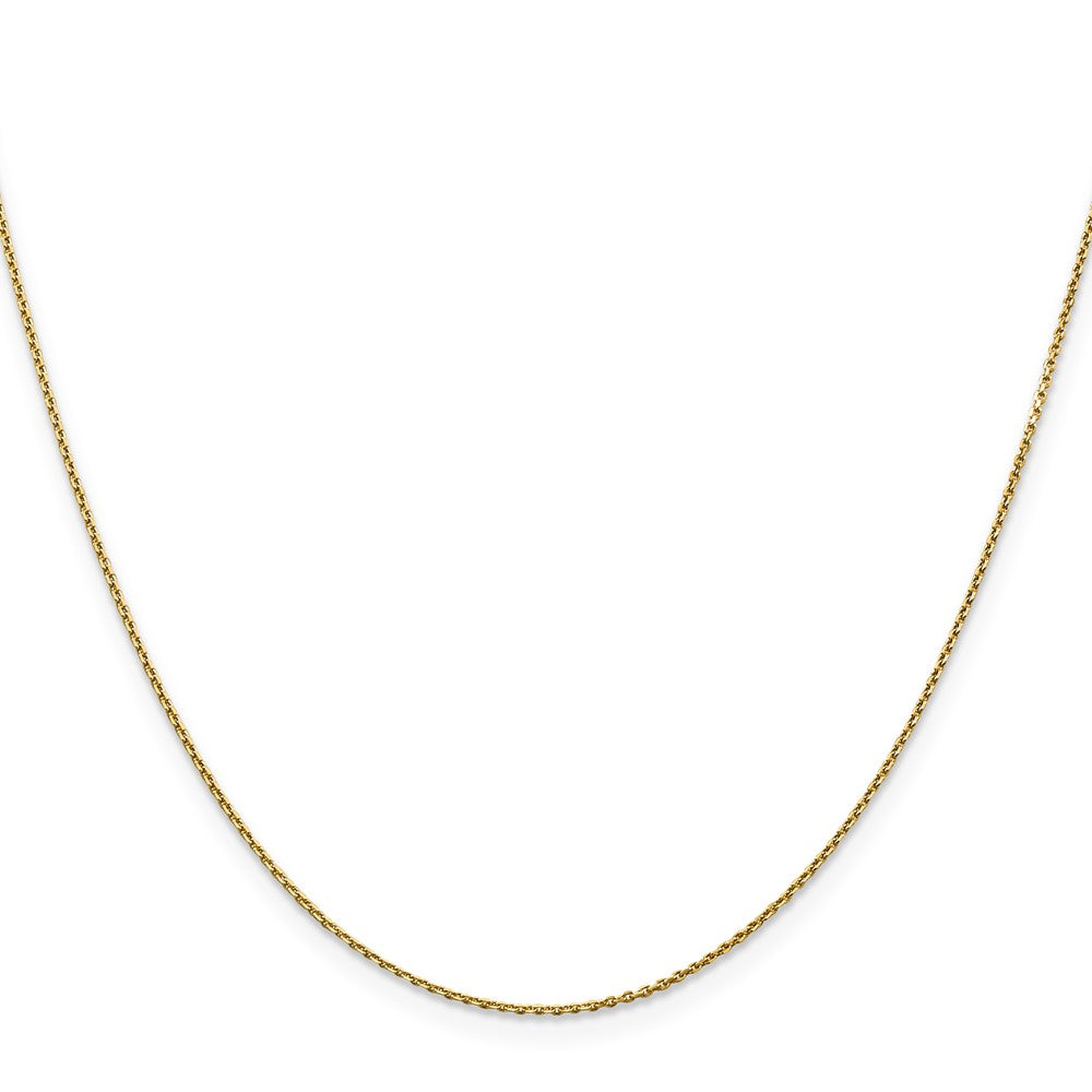 10K Gelbgold.9mm Diamantiert Rund Offen Glieder Ankerkette Halskette