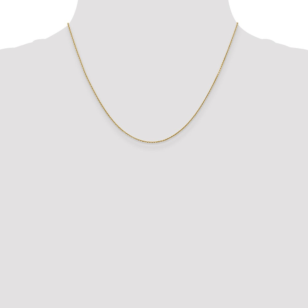 10K Gelbgold.9mm Diamantiert Rund Offen Glieder Ankerkette Halskette