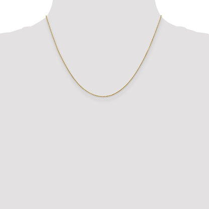 10K Gelbgold.9mm Diamantiert Rund Offen Glieder Ankerkette Halskette