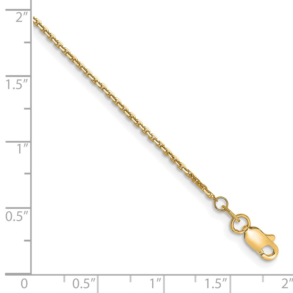 10K Gelbgold 1.2mm Diamantiert Ankerkette Kette Fußkettchen