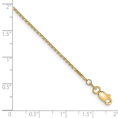10K Gelbgold 1.2mm Diamantiert Ankerkette Kette Fußkettchen