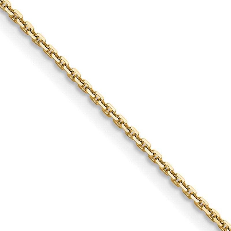 10K Gelbgold 1.2mm Diamantiert Ankerkette Halskette
