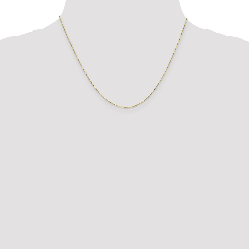 10K Gelbgold.8mm Diamantiert Ankerkette mit Federring Verschluss Halskette