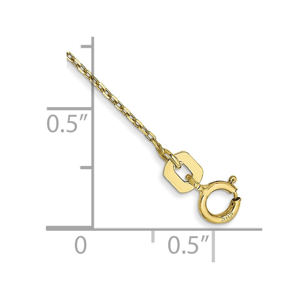 10K Gelbgold.8mm Diamantiert Ankerkette mit Federring Verschluss Kette Fußkettchen