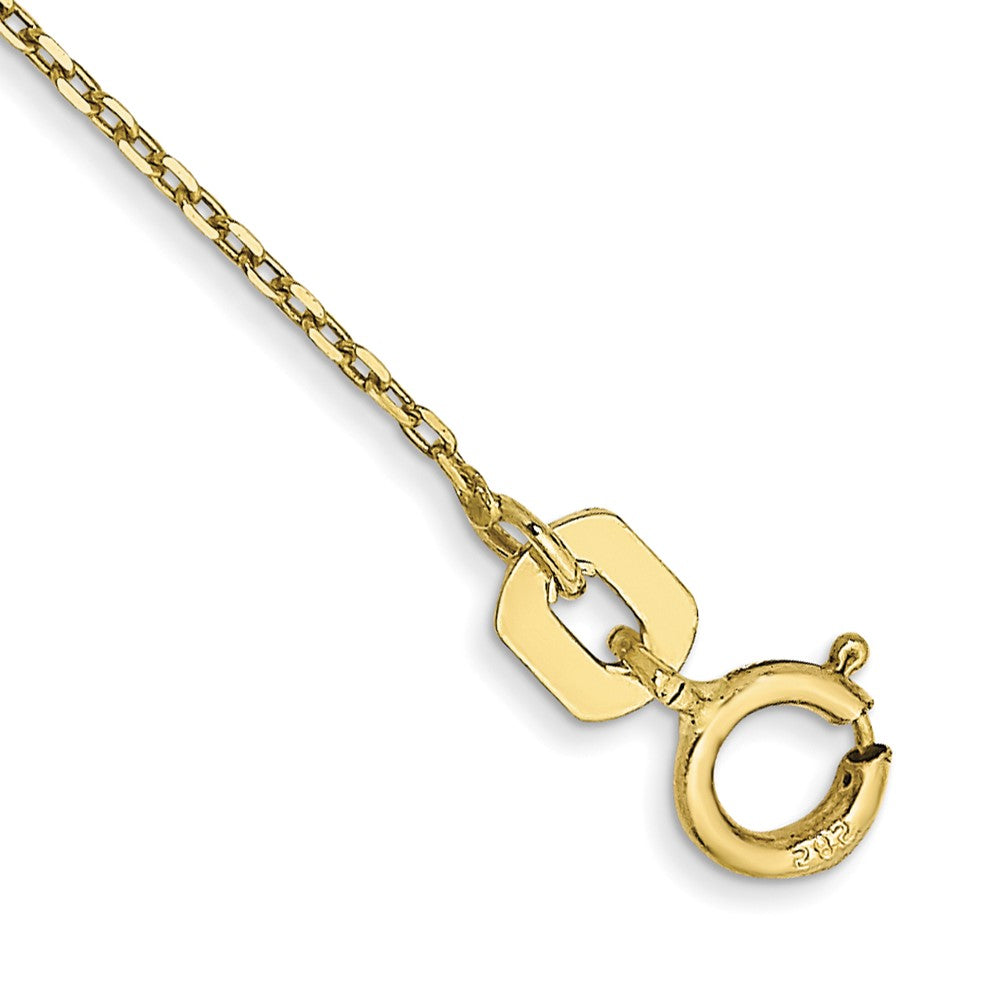 10K Gelbgold.8mm Diamantiert Ankerkette mit Federring Verschluss Kette Fußkettchen