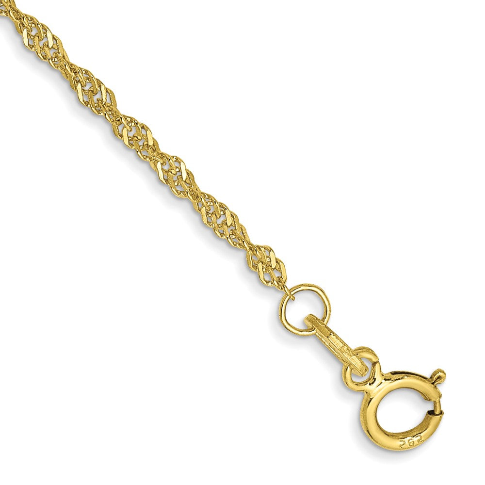 10K Gelbgold 1.4mm Singapurkette Kette Fußkettchen