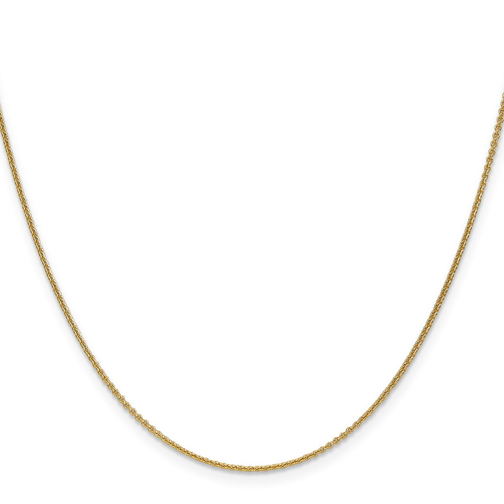 10K Gelbgold 1mm Rund Offen Glieder Ankerkette Halskette