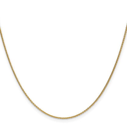 10K Gelbgold 1mm Rund Offen Glieder Ankerkette Halskette