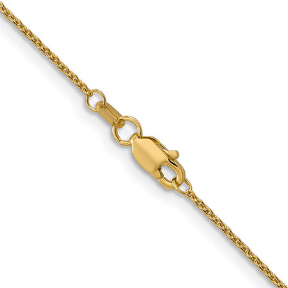 10K Gelbgold 1mm Rund Offen Glieder Ankerkette Halskette