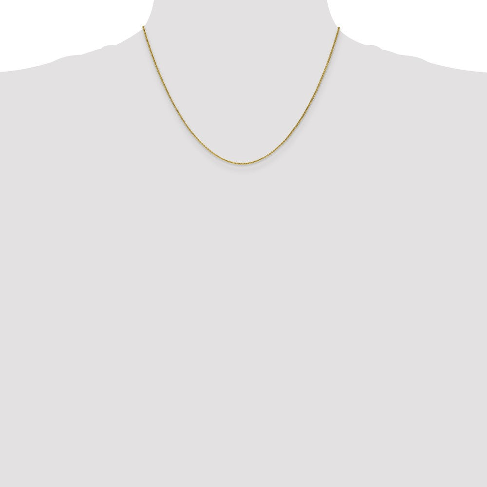 10K Gelbgold 1mm Rund Offen Glieder Ankerkette Halskette