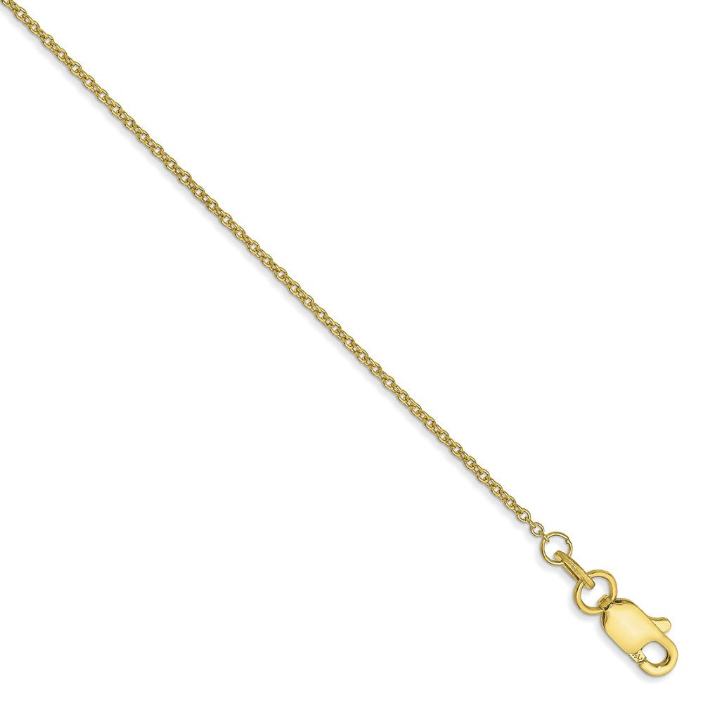 10K Gelbgold 1mm Rund Offen Glieder Ankerkette Kette Fußkettchen