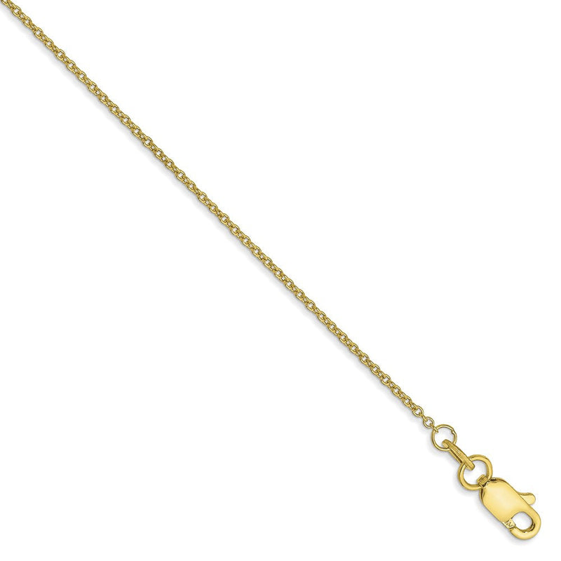 10K Gelbgold 1mm Rund Offen Glieder Ankerkette Kette Fußkettchen