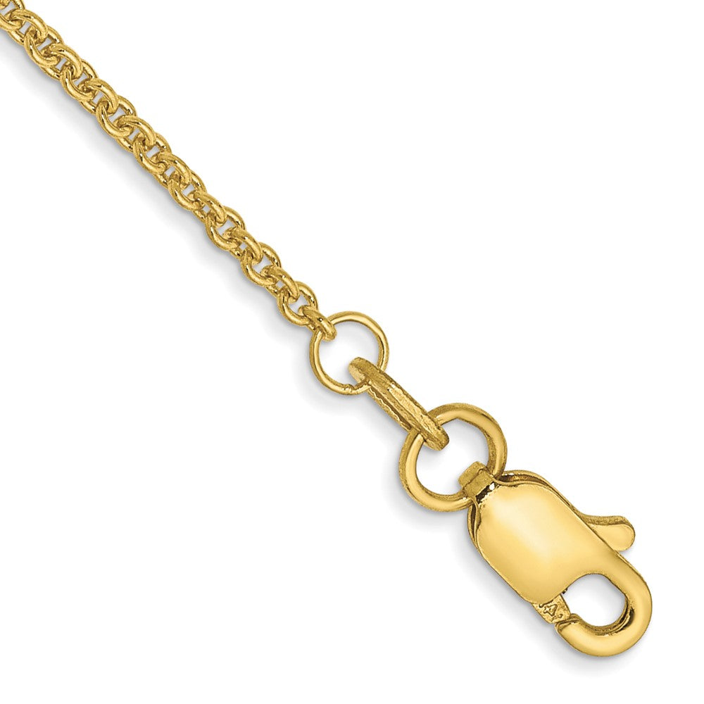 10K Gelbgold 1.4mm Rund Offen Glieder Ankerkette Kette Fußkettchen