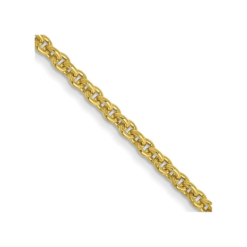 10K Gelbgold 1.4mm Rund Offen Glieder Ankerkette Halskette
