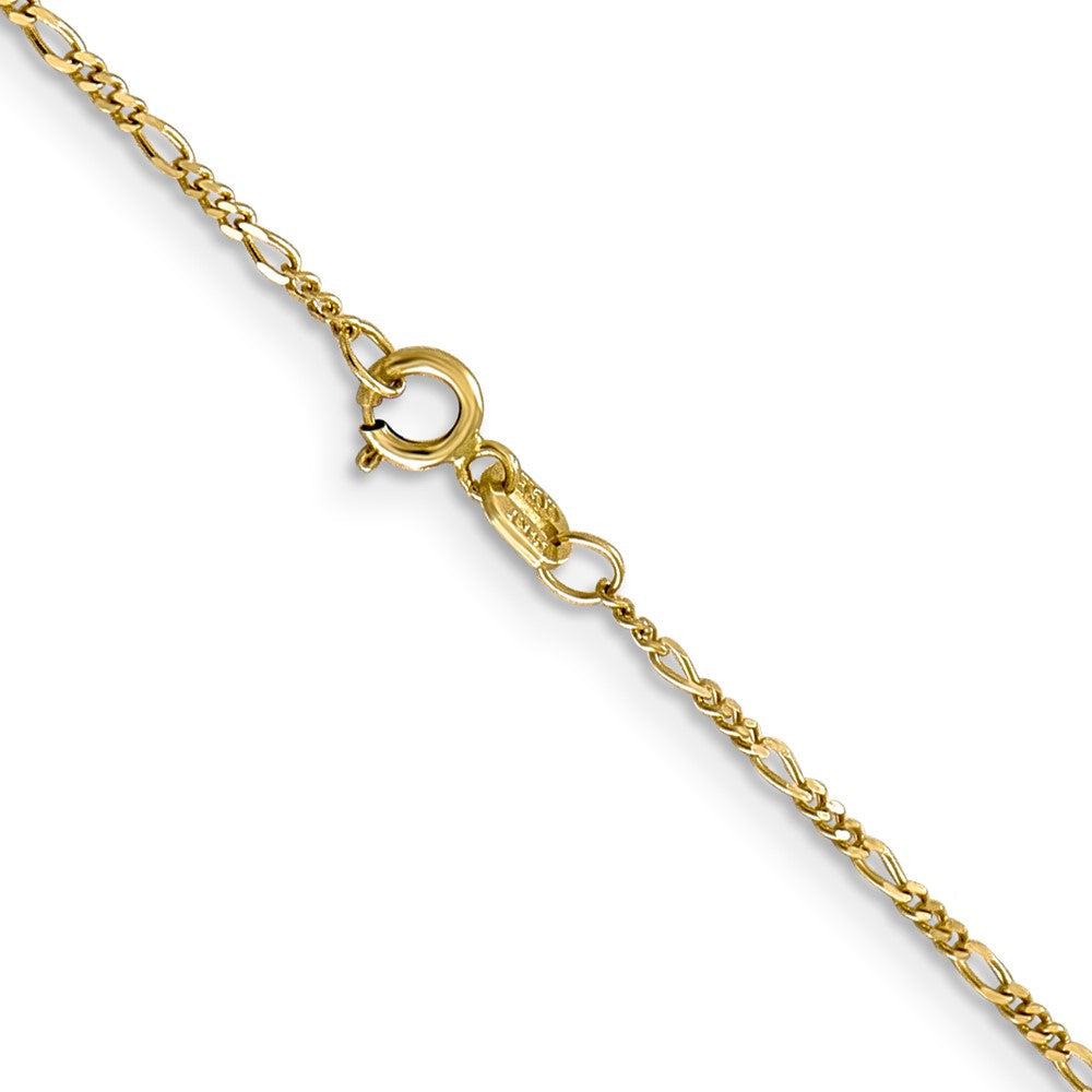 10K Gelbgold 1.25mm Flach Figaro Anhänger Halskette