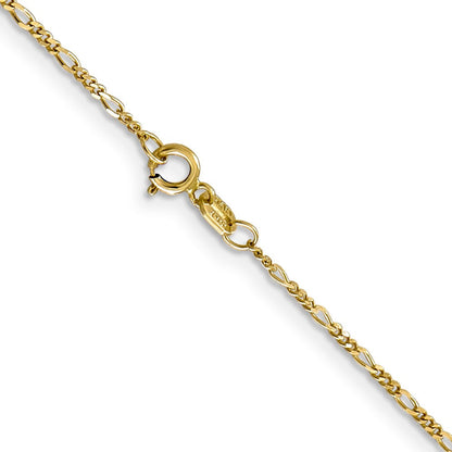 10K Gelbgold 1.25mm Flach Figaro Anhänger Halskette