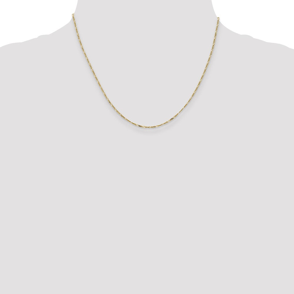 10K Gelbgold 1.25mm Flach Figaro Anhänger Halskette