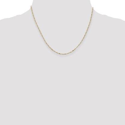 10K Gelbgold 1.25mm Flach Figaro Anhänger Halskette