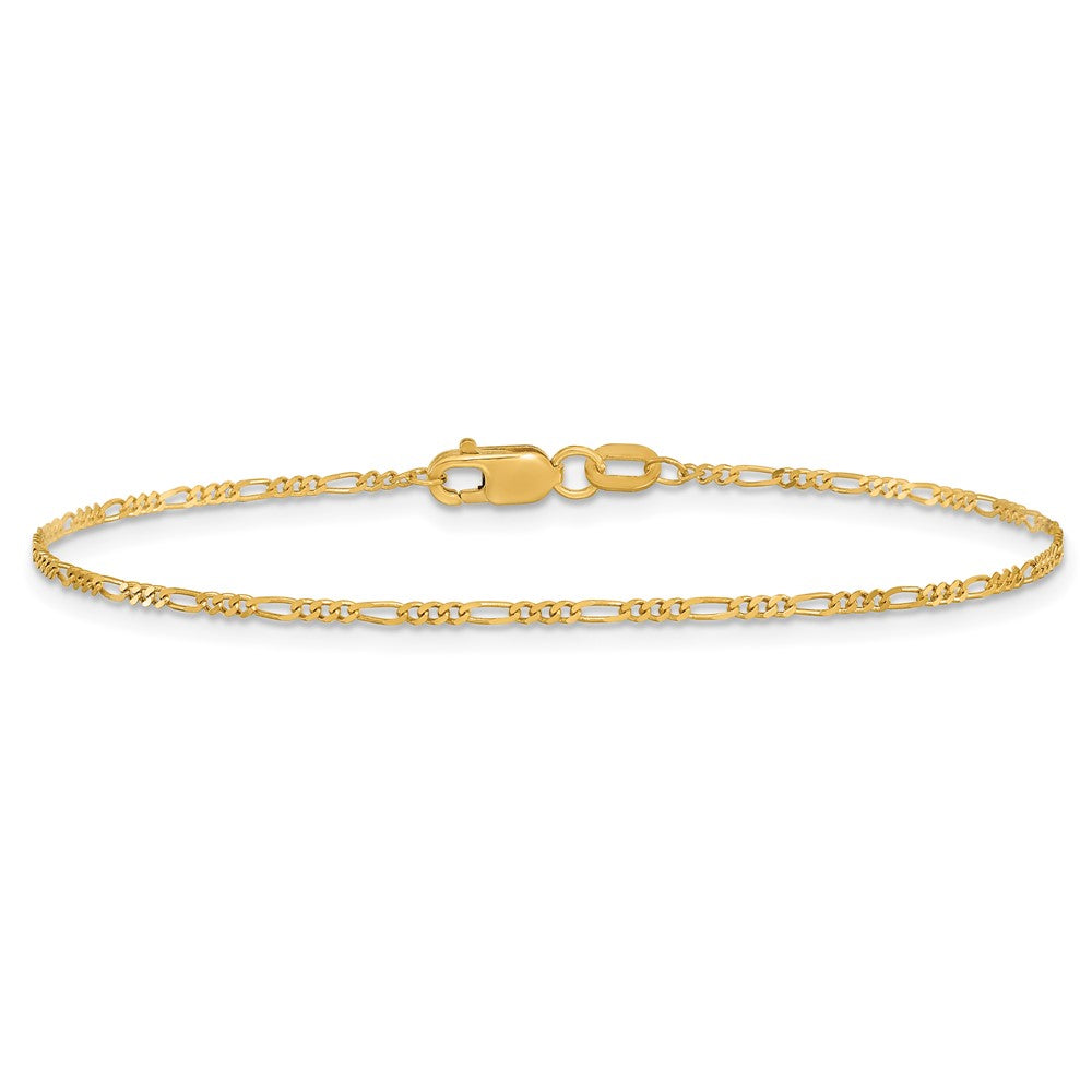 10K Gelbgold 1.25mm Flach Figaro Kette Fußkettchen