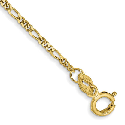 10K Gelbgold 1.25mm Flach Figaro Kette Fußkettchen