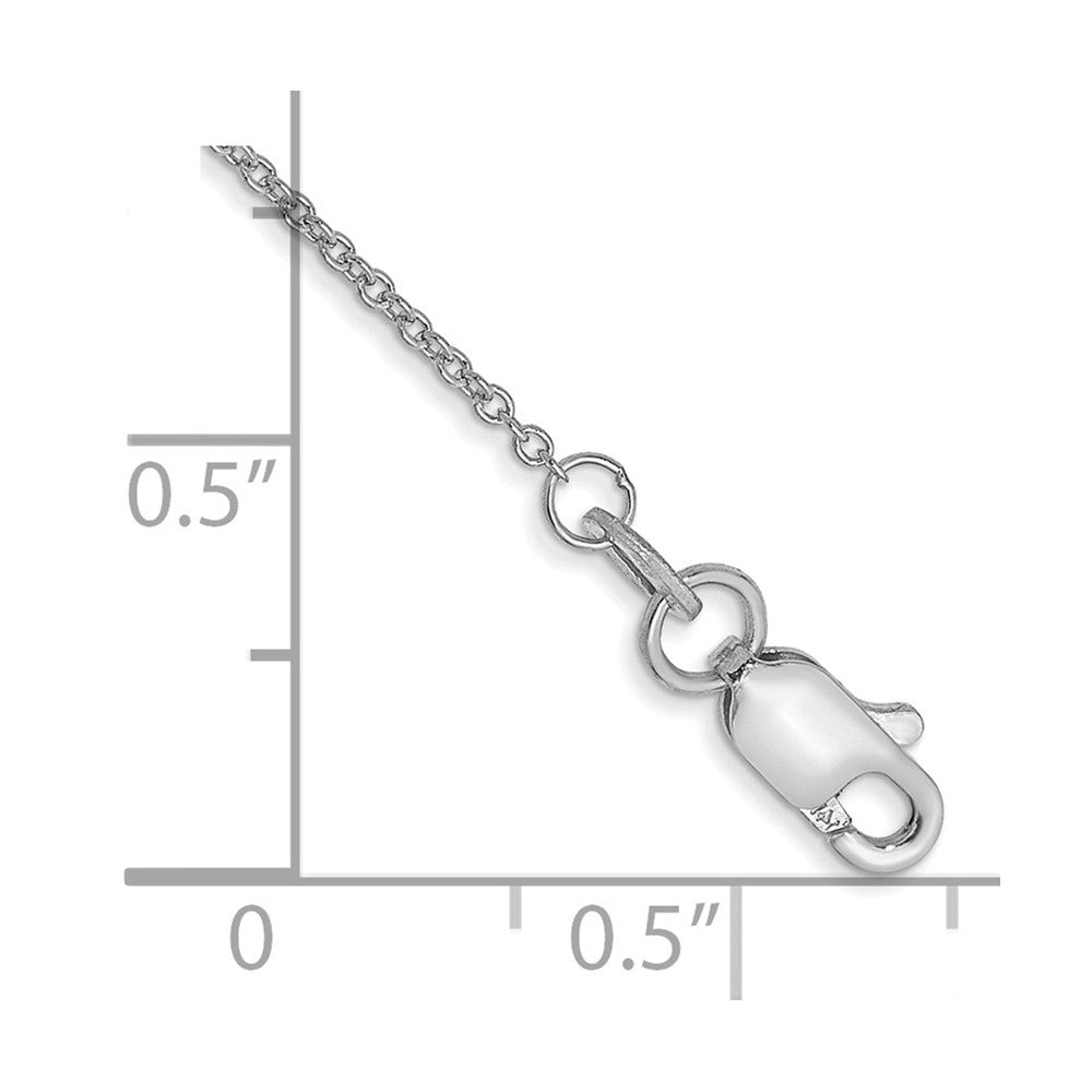 10K Weißgold Wg 1mm Rund Offen Glieder Ankerkette Kette Fußkettchen
