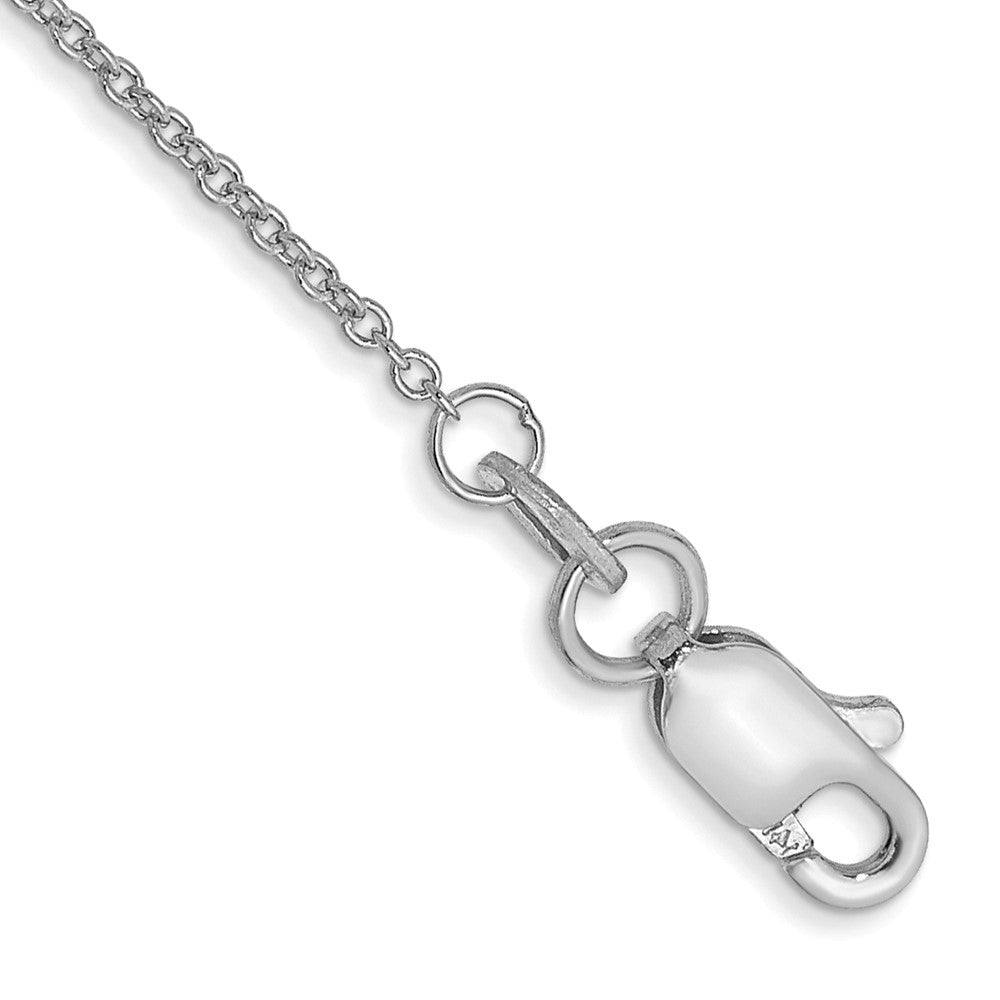 10K Weißgold Wg 1mm Rund Offen Glieder Ankerkette Kette Fußkettchen
