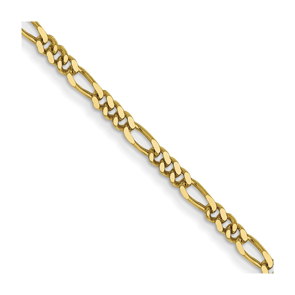 10K Gelbgold 1.25mm Flach Figaro Anhänger Halskette