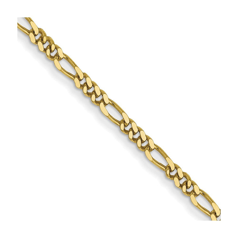 10K Gelbgold 1.25mm Flach Figaro Anhänger Halskette