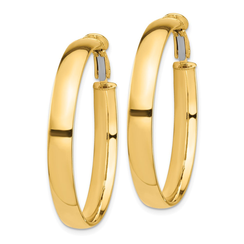 10K Gelbgold Hoch Poliert 5mm Omega Rückseite Creolen
