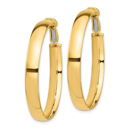 10K Gelbgold Hoch Poliert 5mm Omega Rückseite Creolen