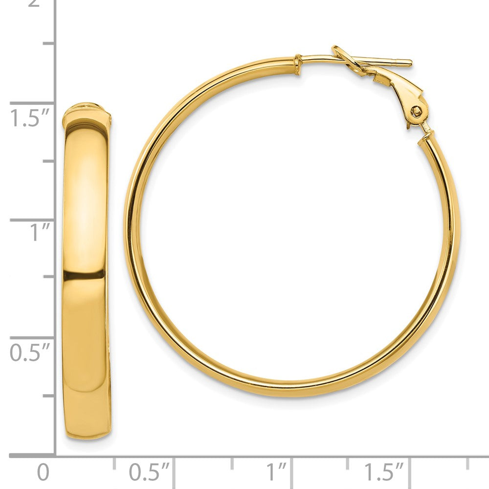 10K Gelbgold Hoch Poliert 5mm Omega Rückseite Creolen