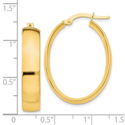 10K Gelbgold 5.75mm Poliert Oval Creolen
