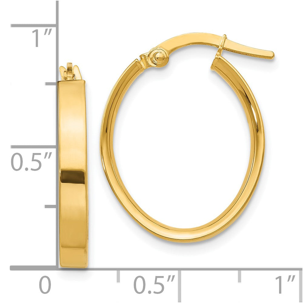 10K Gelbgold Oval Creolen