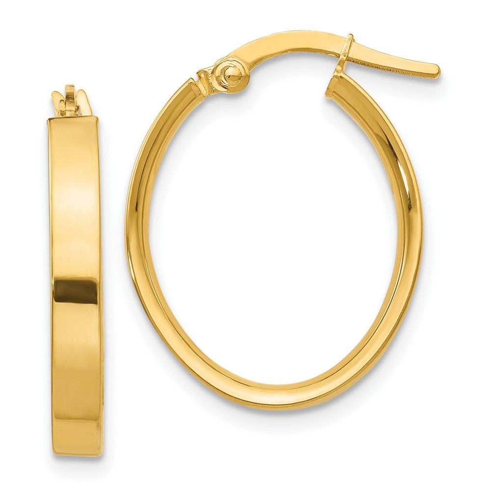 10K Gelbgold Oval Creolen