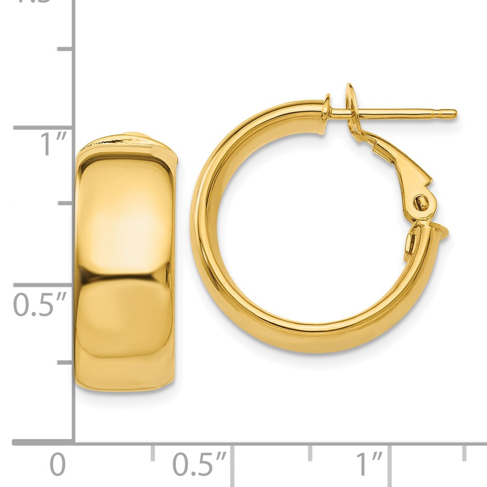 10K Gelbgold 7.75mm Klein Omega Rückseite Creolen