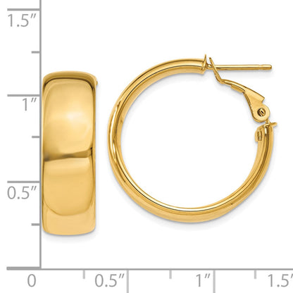 10K Gelbgold 7.75mm Omega Rückseite Creolen